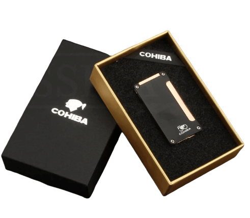 Briquet Chalumeau Cohiba avec Poinçon Intégré - Noir