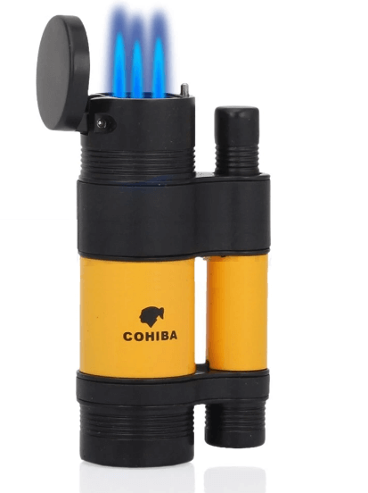 Briquet Triple Flamme avec Poinçon pour Cigares Haut de Gamme