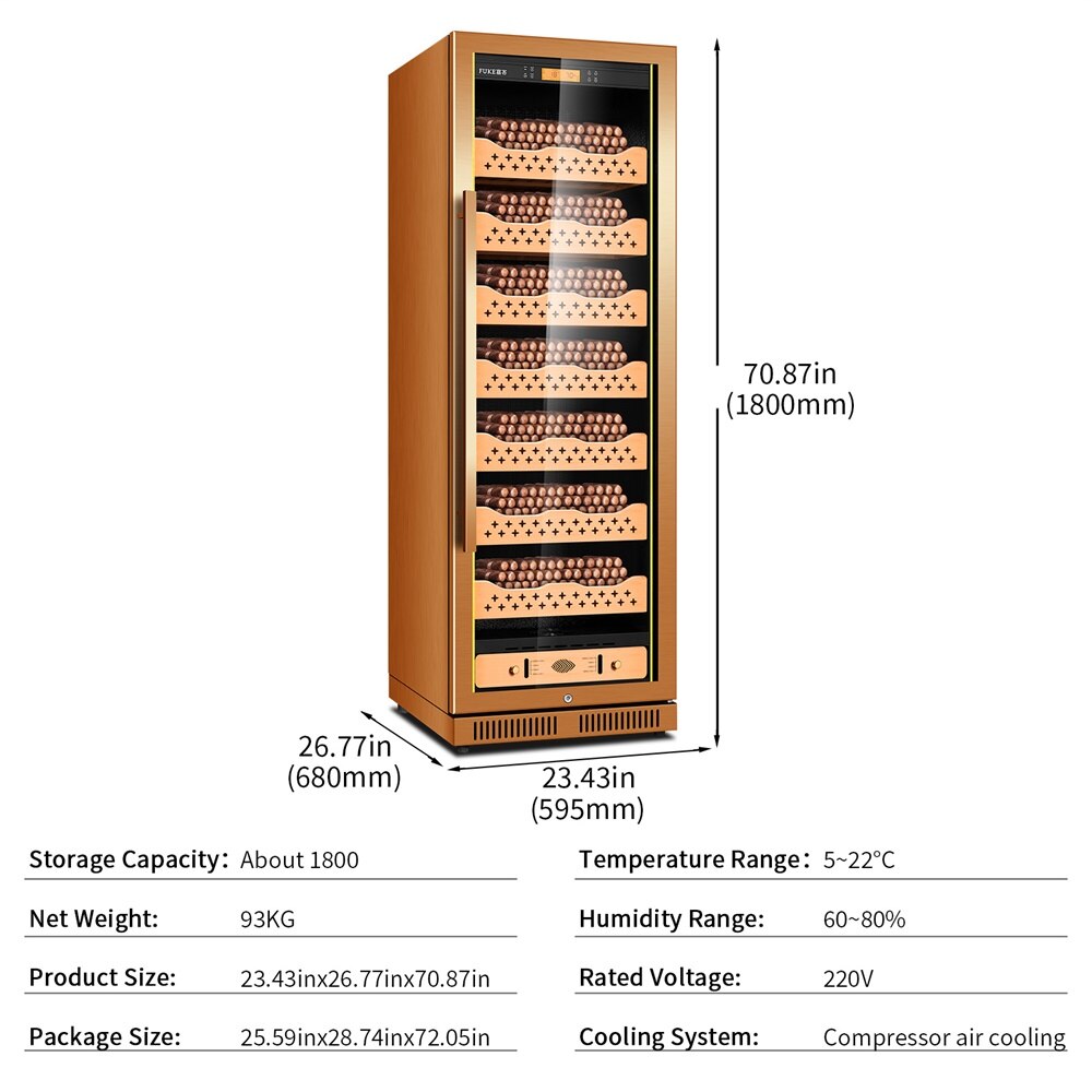 Cave à Cigare Électrique Deluxe 2023 pour 2000 Cigares