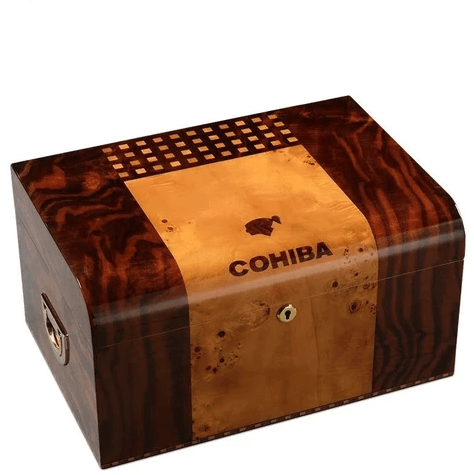 Cave à Cigares Cohiba Luxe Double Étage & Humidificateur