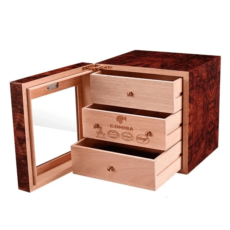 Cave à Cigares Cohiba N°9 Luxe Vitrée avec Humidificateur