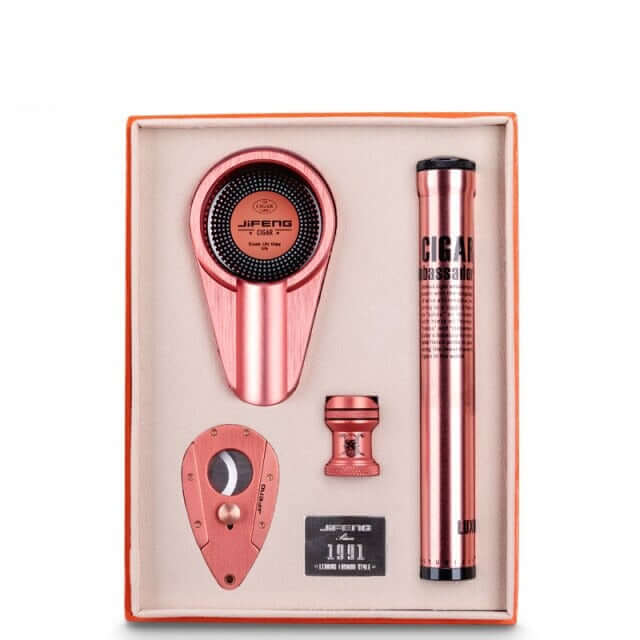 Coffret Accessoires Cigare Or Rosé - Élégance et Luxe