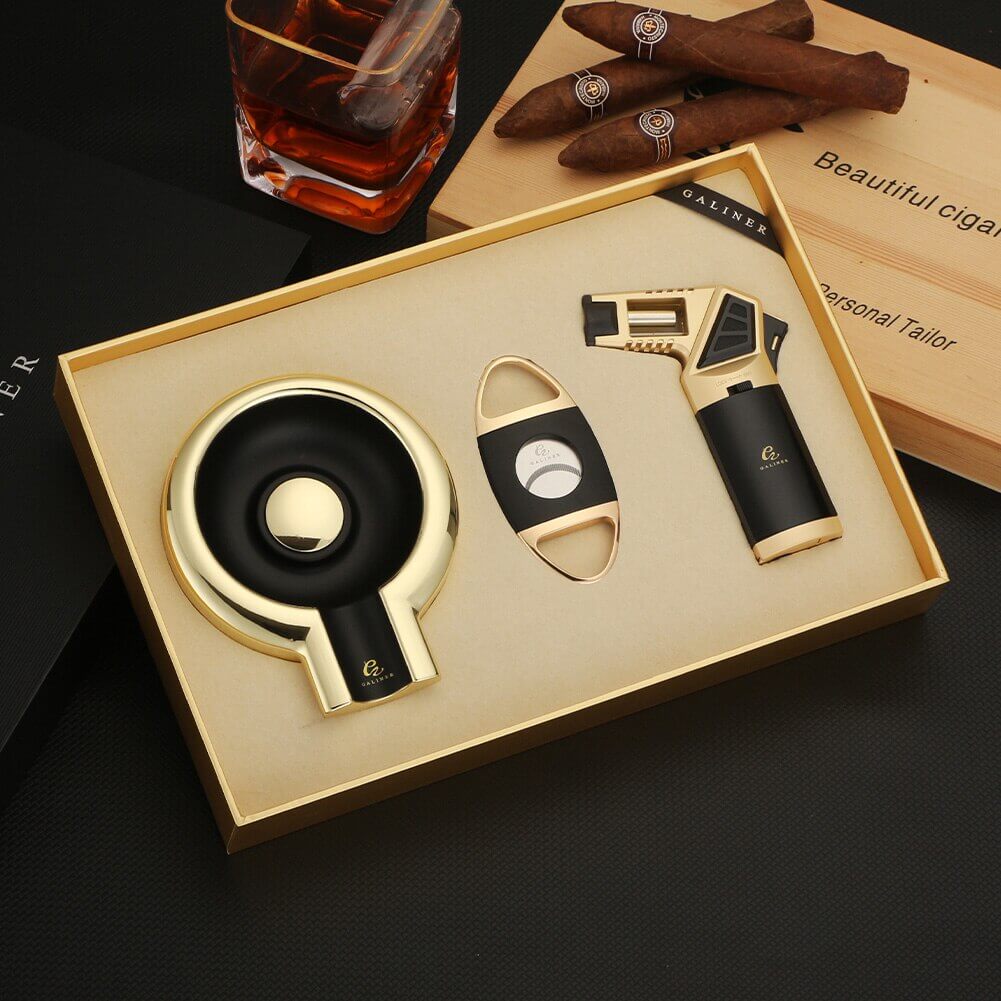 Coffret Cigare Deluxe Édition Limitée - Accessoires Or