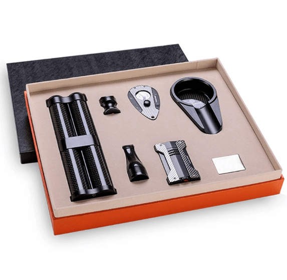 Coffret Luxueux Carbone: Cave à Cigare Complète Haut de Gamme