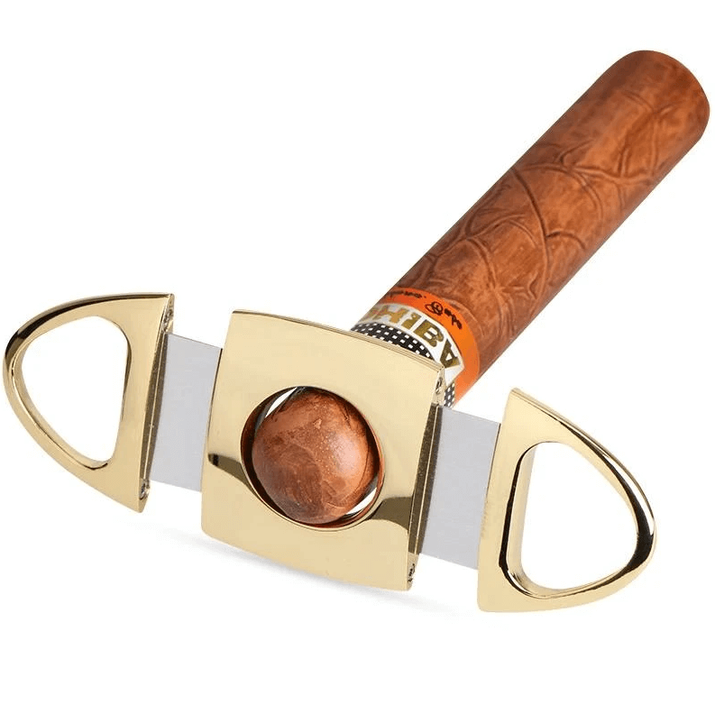 Coupe-Cigare Doré Double Lame - Accessoire Luxe pour Cigares