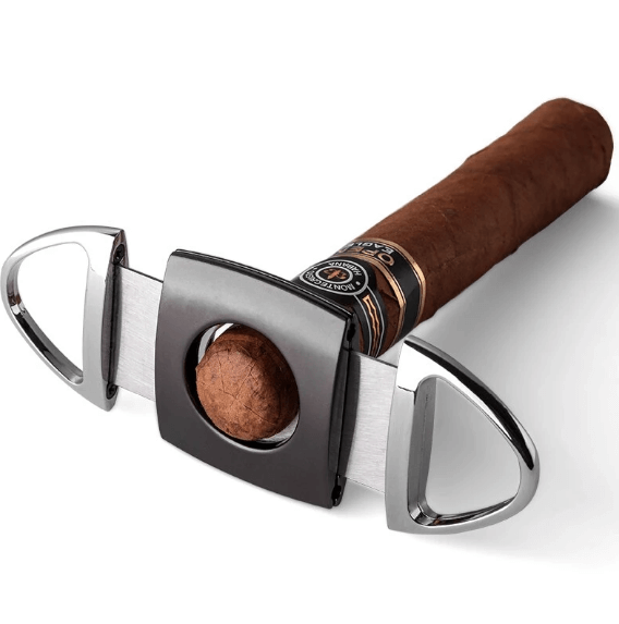 Coupe Cigare Double Lame en Acier - Accessoire Élégant