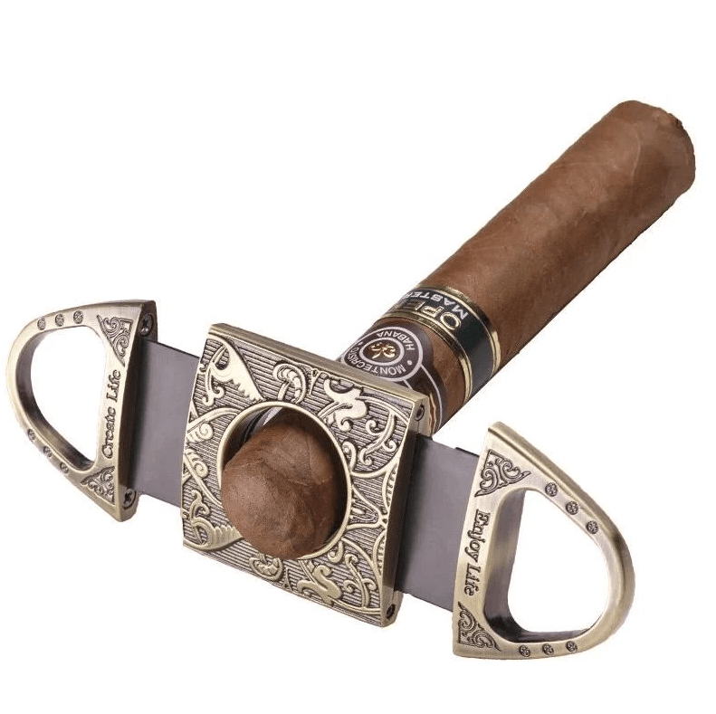 Coupe Cigare Double Lame Premium en Acier Gravé