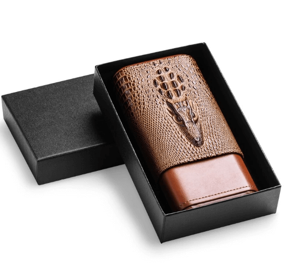 Étui à Cigare Électrique en Cuir Alligator - Luxe