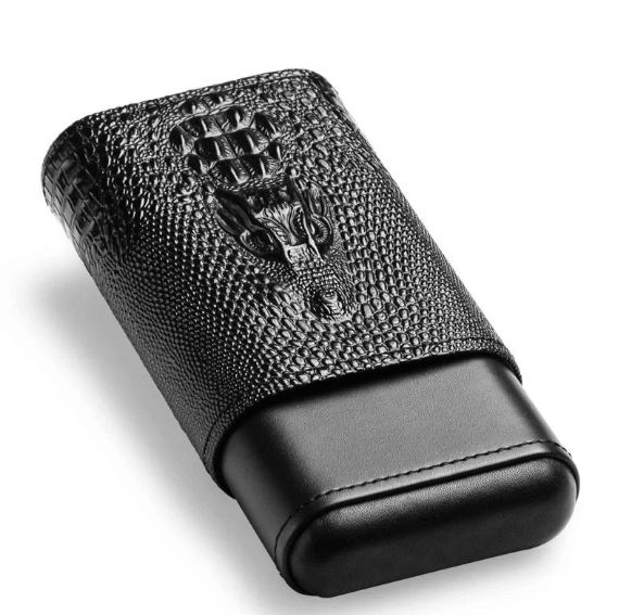 Étui à Cigare Électrique en Cuir Alligator - Luxe