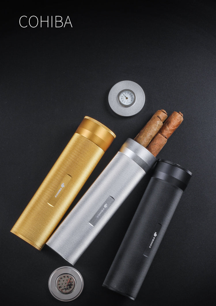 Jarre à Cigare Cohiba Portable avec Hygromètre Intégré