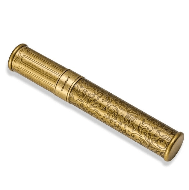 Tube à Cigare Feuille d'Or avec Humidificateur Intégré